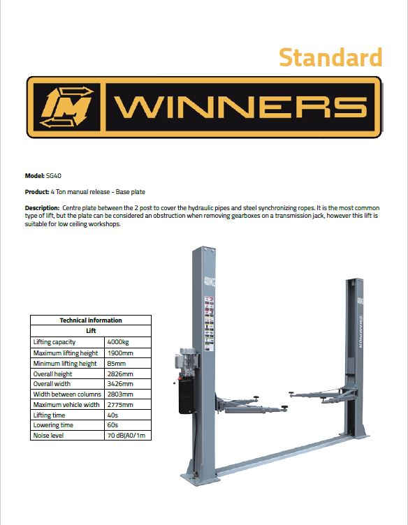 4 Ton manual release - Base plate